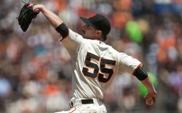 Tim Lincecum of the San Francisco Giants pitches against the visiting Colorado Rockies.