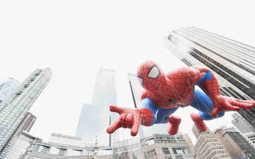 The Spiderman balloon passes by during the 88th annual Macy's Thanksgiving Day Parade in 2014 in New York.  