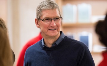 Apple CEO Tim Cook visits an Apple store during Apple's 'Hour of Code' workshop program on Dec. 9, 2015 in New York City. 