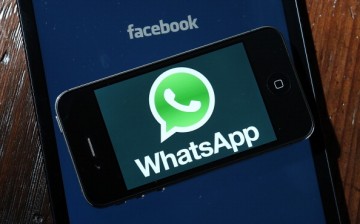 Facebook and WhatsApp logos are displayed on portable electronic devices