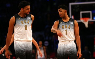 Young NBA stars Jahlil Okafor (L) and D'Angelo Russell could be Lakers teammates next season.