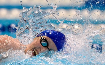 Kathaleen Ledecky competes in the championship final of the Women's 800 m Freestyle