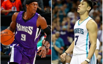 Rajon Rondo (L) and Jeremy Lin.