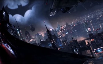 Batman takes a look at the chaotic view of the city, and sees the Bat signal from afar.