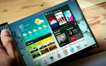 A representation of what could be the Samsung Galaxy X with foldable screen