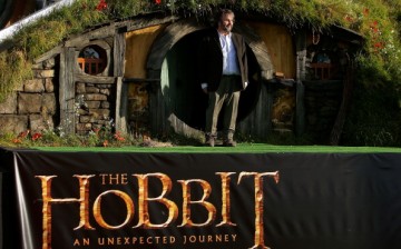 tor Peter Jackson emerges from from a Hobbit house before delivering a speech at the 'The Hobbit: An Unexpected Journey' World Premiere at Embassy Theatre on November 28, 2012 in Wellington, New Zealand.
