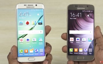 Comparing two Samsung devices with an edge and flat displays