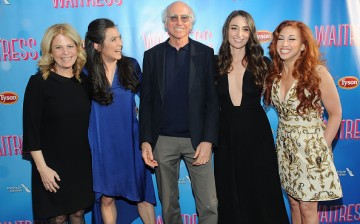  Jessie Nelson, Diane Paulus, Sara Bareilles, and Lorin Laatarro and Larry David attend 'Waitress' Broadway Opening Night - Arrival & Curtain Call at The Brooks Atkinson Theatre on April 24, 2016 in New York City. 