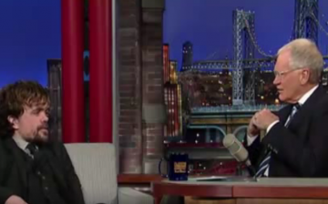 Peter Dinklage answers questions from David Letterman.  