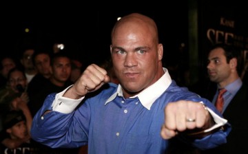 Kurt Angle poses in front of the camera during the 'See No Evil' premiere back in May 2006.