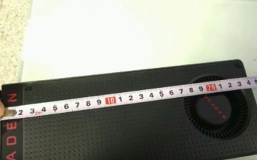The Radeon RX 480 is being measured for size