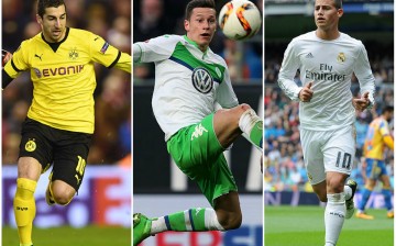 Manchester United Rumors Central (from L to R): Henrikh Mkhitaryan, Julian Draxler, and James Rodriguez.