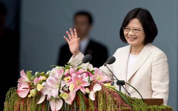 Taiwan President Tsai Ing-wen waves to the crowd on May 20, 2016, in Taipei, Taiwan.