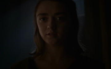 Arya Stark's (Maisie Williams) countenance is shown after killing Lord Walter Frey, a scene of 