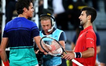 Milos Raonic and Novak Djokovic