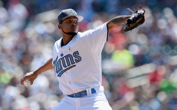 Ervin Santana #54 of the Minnesota Twins delivers a pitch against the New York Yankees during the first inning of the game on June 19, 2016 at Target Field in Minneapolis, Minnesota.