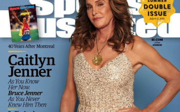 Caitlyn Jenner posing on the cover of Sports Illustrated's new issue, 40 years after winning the gold medal at the 1976 Summer Olympic Games. 