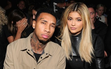 Tyga (L) and Kylie Jenner attend the Alexander Wang Spring 2016 fashion show during New York Fashion Week at Pier 94 on September 12, 2015 in New York City. 