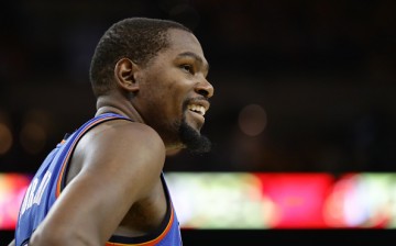 Kevin Durant smiles during Game 5 of the 2016 Western Conference Finals against the Golden State Warriors.