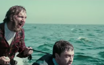 Paul Dano's character rides Daniel Radcliffe's corpse-like jet ski in 