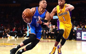 Russell Westbrook and D'Angelo Russell