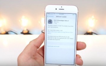 The iOS 10 developer beta 2 is shown on an iPhone