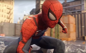 Insomniac Games' Spider-Man tackles a criminal in the nick of time before he commits a crime.