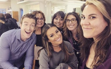 Lea Michele and Robert Buckley is with their co-stars and crewmates in Dimension 404.