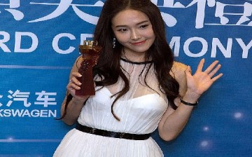 South Korean singer Jessica Jung poses after the 2013 Huading Awards Ceremony at The Venetian on October 7, 2013 in Macau, Macau. 