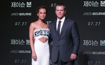 Matt Damon and Alicia Vikandar attend the 'Jason Bourne' Seoul premiere on July 8, 2016 in Seoul, South Korea. 