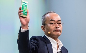 President and CEO of Sony Mobile COmmunication Hiroki Totoki presents the new Sony Xperia X device on the opening day of the World Mobile Congress. 
