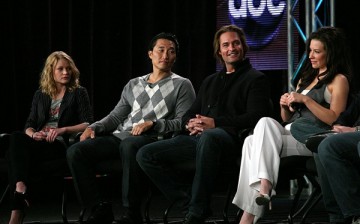 Emilie de Ravin, Daniel Dae Kim, Josh Holloway and Evangeline Lilly speak onstage at the ABC 'Lost' Q&A portion of the 2010 Winter TCA Tour day 4 at the Langham Hotel on January 12, 2010 in Pasadena, California. 