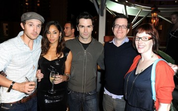 Sam Huntington, Meaghan Rath, Sam Witwer and producers Jeremy Carver and Anna Fricke arrive at SyFy/E! Comic-Con Party at Hotel Solamar on July 23, 2011 in San Diego, California. 