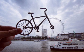 The London Eye turns into a bicycle wheel in artist Rich McCor's creative photograph.