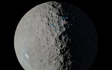 At the poles of Ceres, scientists have found craters that are permanently in shadow (indicated by blue markings). Such craters are called 