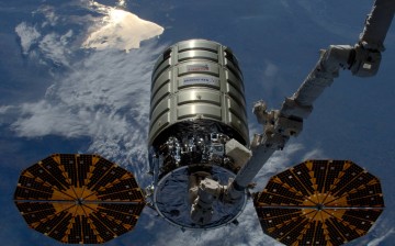 Orbital ATK's Cygnus cargo craft is released from the International Space Station in this June 14, 2016, photograph by ESA astronaut Tim Peake. 