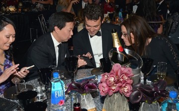 Tran Jeong, Ken Jeong, Fred Savage and Jennifer Lynn Stone at the 21st Annual Critics' Choice Awards presented by FIJI Water at Barker Hangar on January 17, 2016 in Santa Monica, California. 