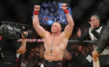 Brock Lesnar poses before his fight against Mark Hunt during the UFC 200 event at T-Mobile Arena on July 9, 2016 in Las Vegas, Nevada.