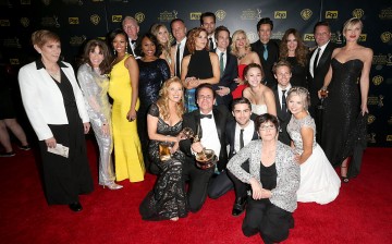 The cast of 'The Young and the Restless' pose in the press room during The 42nd Annual Daytime Emmy Awards at Warner Bros. Studios on April 26, 2015 in Burbank, California. 