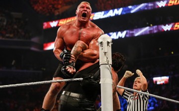 Brock Lesnar and The Undertaker battle it out at WWE SummerSlam 2015.