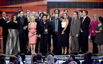 The cast and crew of 'The Big Bang Theory' accept the Favorite TV Show award onstage at The 41st Annual People's Choice Awards at Nokia Theatre LA Live on January 7, 2015 in Los Angeles, California.