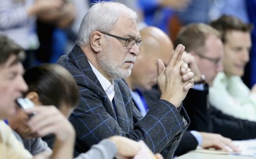 Phil Jackson watches the Kentucky Wildcats game against the Arkansas Razorbacks at Rupp Arena on February 28, 2015.