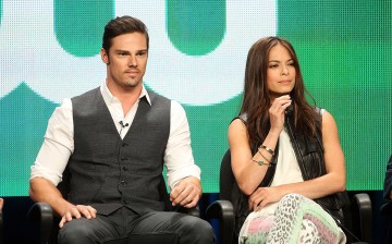 Actors Jay Ryan (L) and Kristin Kreuk speak at the 'Beauty And The Beast' discussion panel during the CW portion of the 2012 Summer Television Critics Association tour at the Beverly Hilton Hotel on July 30, 2012 in Los Angeles, California. 