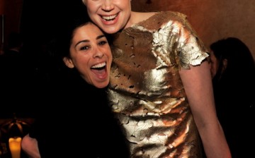 Gwendoline Christie (right) poses with comedienne Sarah Silverman at the after party for the premiere of HBO's 