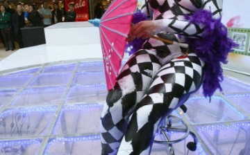 Models Display Body-Painting During Shop Promotion In Changchun