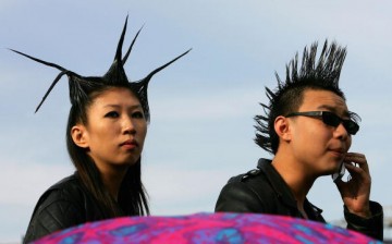 Two millennials are seen together on a music festival during Chinese National Day.