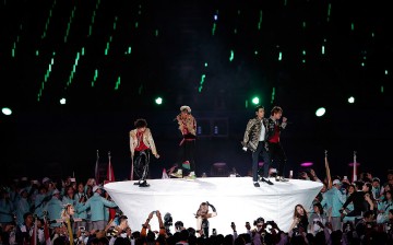 South Korean group Bigbang performs at the 2014 Asian Games held in Seoul.