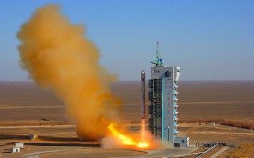A Long March-2D carrier rocket blasts off at the Jiuquan Satellite Launch Center in Dec. 2008 in Gansu Province.