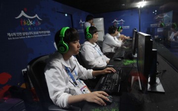 Team South Korea compete in the s-Sports, League of Legends Final against China at the Samsan World Gymnasium during day three of the 4th Asian Indoor & Martial Arts Games.