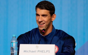 Michael Phelps of the United States speaks during a press conference at the Main Press Centre on August 14, 2016 in Rio de Janeiro, Brazil.